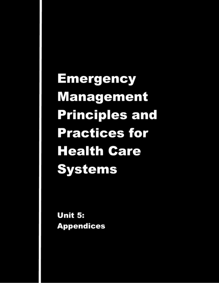 Emergency Management Principles And Practices For