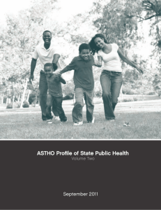ASTHO Profile of State Public Health  September 2011 Volume Two