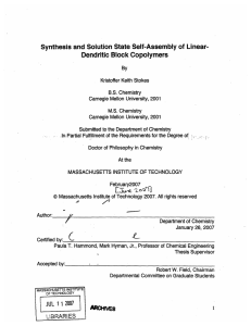 Synthesis and  Solution State  Self-Assembly  of Linear-