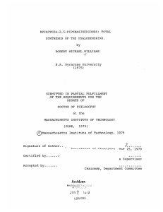 EPIDITHIA-2,5-PIPERAZINEDIONES:  TOTAL by ROBERT  MICHAEL WILLIAMS B.A.  Syracuse University