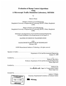 Evaluation of Ramp  Control Algorithms using