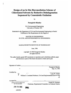 Design  of an In Situ Bioremediation  Scheme ... Chlorinated Solvents  by Reductive  Dehalogenation