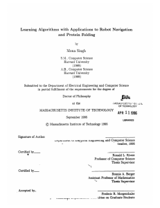 Learning  Algorithms  with  Applications  to ... and  Protein  Folding Mona  Singh