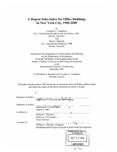 A  Repeat Sales  Index  for Office ... In New  York City,  1900-2000