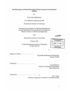 The Performance of Double  Skin Faeade Window Methods By Suzie Jaimie Mkandawire