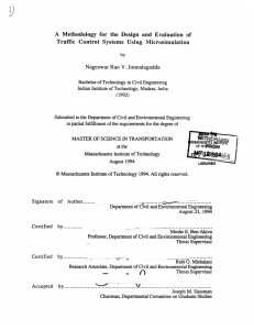 A  Methodology  for  the  Design ... Traffic  Control  Systems  Using  Microsimulation