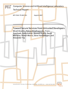 Toward Secure Services from Untrusted Developers Technical Report