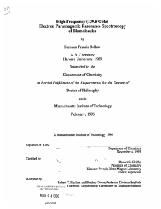 High Frequency  (139.5  GHz) Electron Paramagnetic Resonance  Spectroscopy