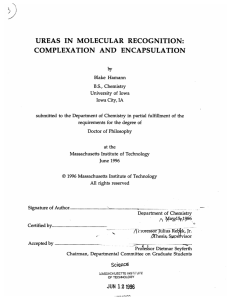 UREAS  IN  MOLECULAR  RECOGNITION: by