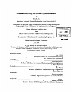 Demand  Forecasting for Aircraft Engine  Aftermarket