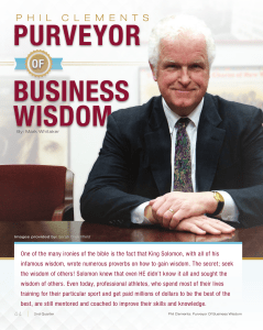 PURVEYOR BUSINESS WISDOM OF