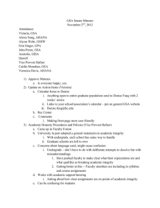 GSA Senate Minutes November 2 , 2012 Attendance: