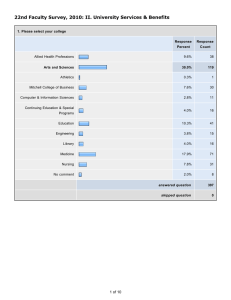 22nd Faculty Survey, 2010: II. University Services &amp; Benefits