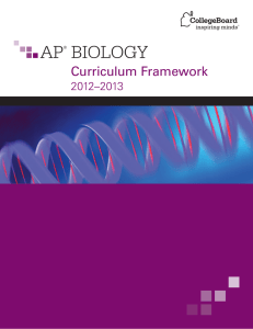 AP BIOLOGY  Curriculum Framework