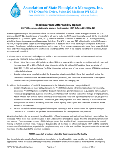 Association of State Floodplain Managers, Inc.  Flood Insurance Affordability-Update