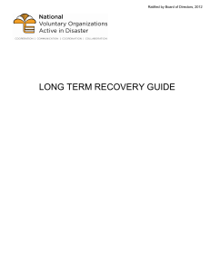 LONG TERM RECOVERY GUIDE Ratified by Board of Directors, 2012