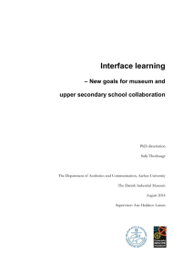 Interface learning – New goals for museum and upper secondary school collaboration