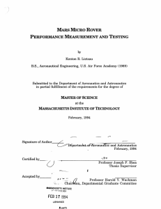 MARS  MICRO ROVER PERFORMANCE  MEASUREMENT  AND  TESTING by