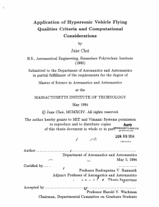 Qualities  Criteria and  Computational Considerations June  Choi Vehicle  Flying