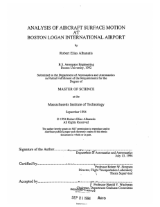 ANALYSIS  OF AIRCRAFT  SURFACE  MOTION AT Robert Elias Alhanatis