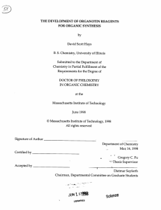 THE  DEVELOPMENT  OF  ORGANOTIN  REAGENTS by