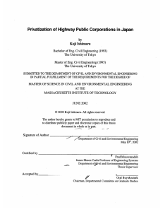 Privatization of Highway  Public Corporations in Japan by Koji Ishimaru