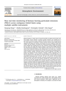 Near real time monitoring of biomass burning particulate emissions