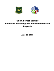 USDA Forest Service American Recovery and Reinvestment Act Projects