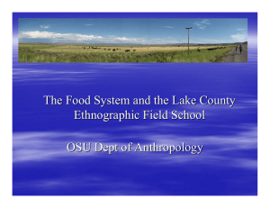 The Food System and the Lake County Ethnographic Field School