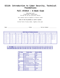 SI110: Introduction to Cyber Security, Technical Foundations Fall AY2014 — 6-Week Exam