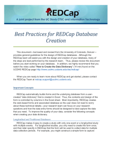 Best Practices for REDCap Database Creation
