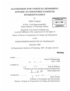 ALGORITHMS  FOR  PARTICLE  REMESHING HYDRODYNAMICS Nikhil  Galagali