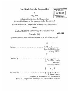 Low  Rank  Matrix  Completion Feng  Nan