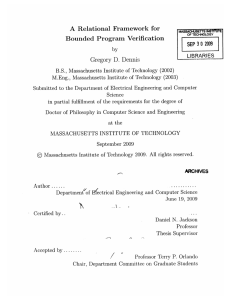 A  Relational  Framework  for Bounded  Program Verification D.