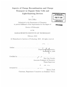 Aspects  of  Charge  Recombination  and ... Transport in  Organic  Solar  Cells  and