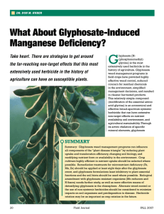 G What About Glyphosate-Induced Manganese Deficiency?