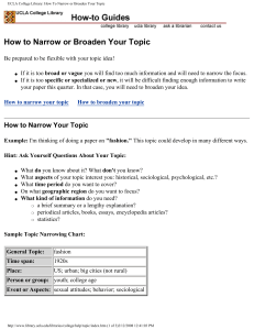 How to Narrow or Broaden Your Topic