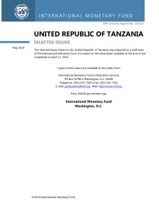 UNITED REPUBLIC OF TANZANIA SELECTED ISSUES