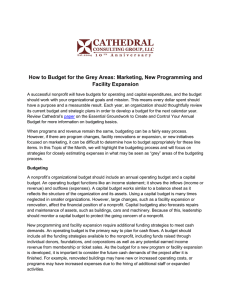 How to Budget for the Grey Areas: Marketing, New Programming... Facility Expansion