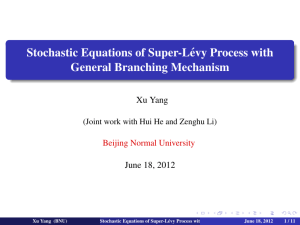 Stochastic Equations of Super-L´evy Process with General Branching Mechanism Xu Yang