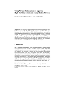 Using Virtual Articulations to Operate High-DoF Inspection and Manipulation Motions
