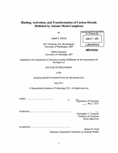 Binding, Activation,  and Transformation of Carbon Dioxide S.