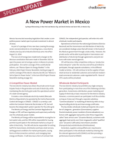 A New Power Market in Mexico