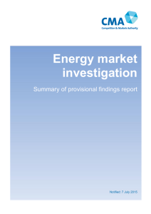 Energy market investigation Summary of provisional findings report