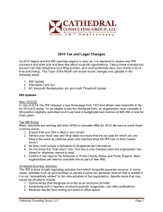 2015 Tax and Legal Changes