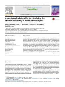 An analytical relationship for calculating the effective diffusivity of micro-porous layers