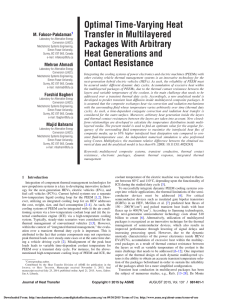 Optimal Time-Varying Heat Transfer in Multilayered Packages With Arbitrary Fakoor-Pakdaman