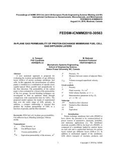 Proceedings of ASME 2010 3rd Joint US-European Fluids Engineering Summer... International Conference on Nanochannels, Microchannels, and Minichannels
