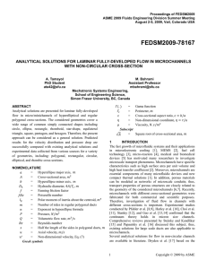 Proceedings of FEDSM2009 ASME 2009 Fluids Engineering Division Summer Meeting