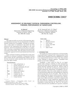 Proceedings of IMECE 2006 November 5-10, 2006, Chicago, Illinois, USA